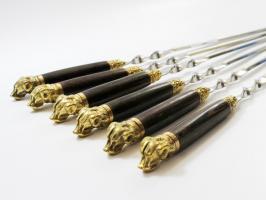 Шампура подарочные «ЛАБРАДОР» с деревянной ручкой
